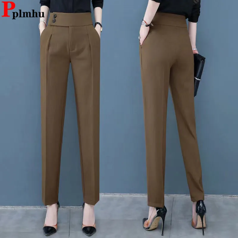 

Office High Waist Ankle Length Pencil Pants Classic Suit Pantalones Casual Baggy Harem Spodnie Formal Korea Basic Women Broek