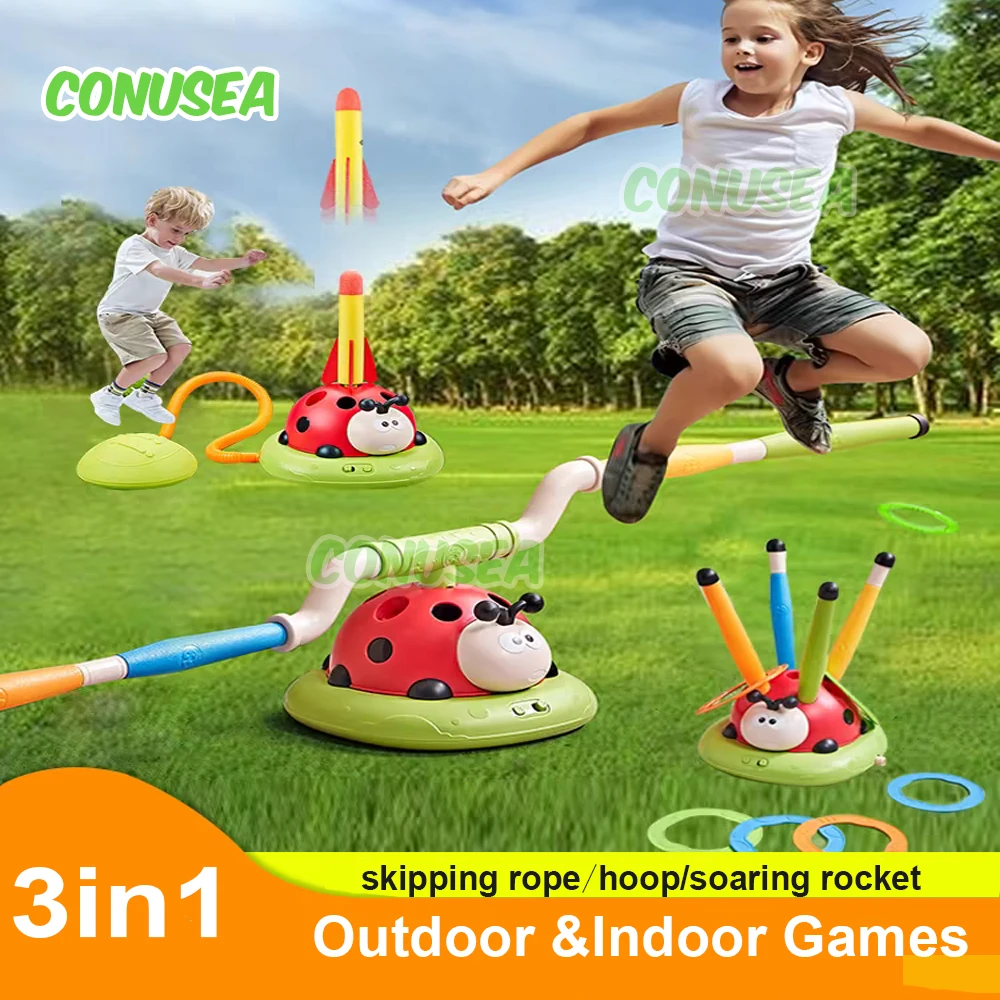 3-in-1 Kinder Sportspiel zeug Springseil Maschine Ferrule Spiel Training Spielzeug Kinder Indoor Outdoor Spiele lernen Lernspiel zeug