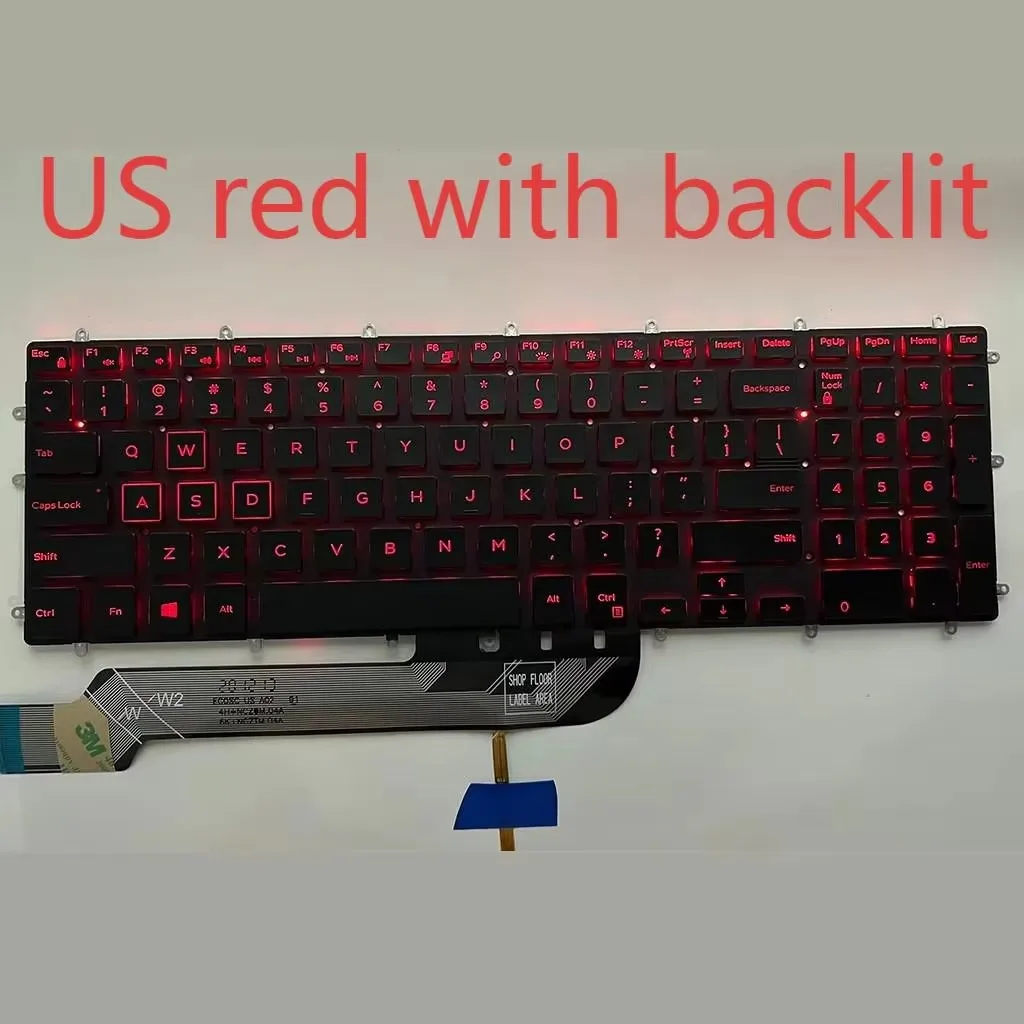 7566 US Red backlit Keyboard for Dell Inspiron 3579 3583 3779 5565 5567 Gaming 5770 7567 17 5765 5767 7773 7778 343NN NSK-EC0BW