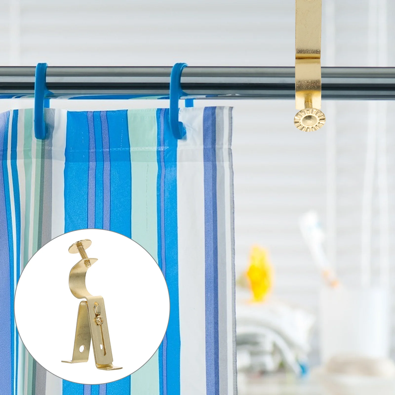 

4pcs Curtain Rod Bracket 19Mm Thickened Retro Style Steel Window Dressing Hardware Sturdy Corrosion Resistant Home Office Hotel