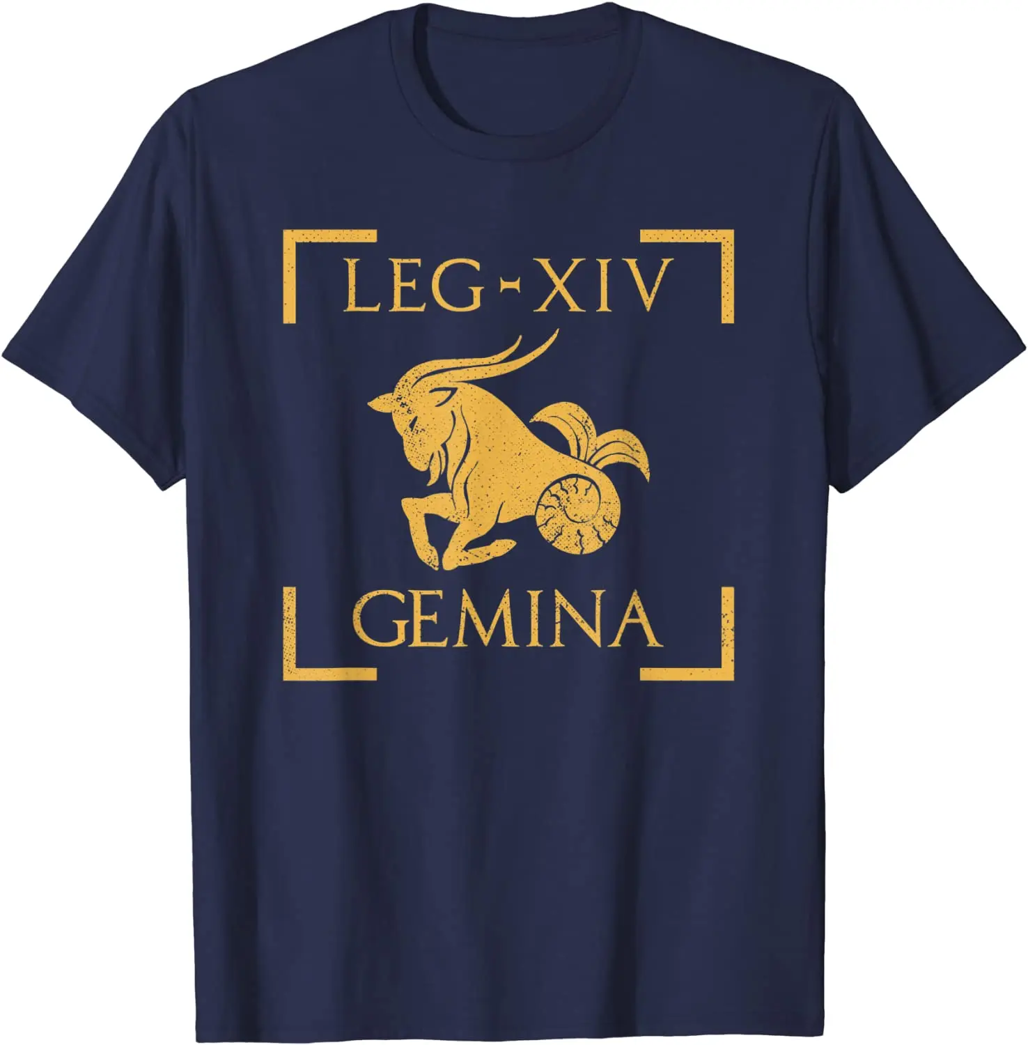 Legio XIV, Gemina. Capricorn Emblem Roman Legion T Shirt. Short Sleeve 100% Cotton Casual T-shirts Loose Top Size S-3XL