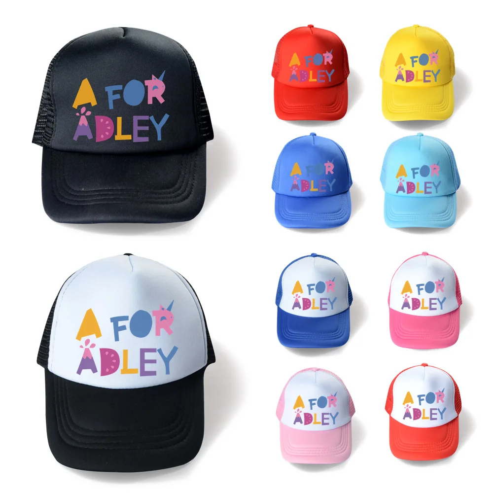 Fashion Children Baseball Cap Autumn Spring Baby Boys Girls Hats Cartoon Snapback Kids Hip Hop Hat A for Adley Sun Caps