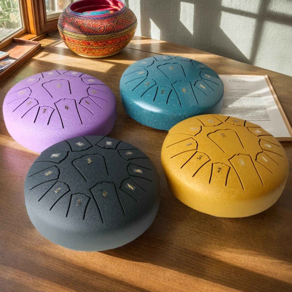 6 Inch Steel Tongue Drum 11 Notes Handpan Drum with Drum Bag Drum Mallet Finger Picks Percussion for Yoga Meditation Gift