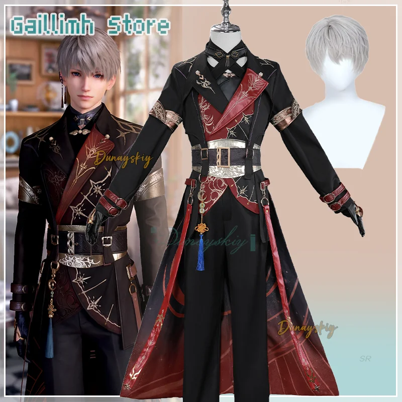 

Униформа Xavier для косплея, 코스프레, игра Love And Deepspace Light Hunt, черный мужской черный костюм, игровая одежда, вечеринка на Хэллоуин, 코스프레