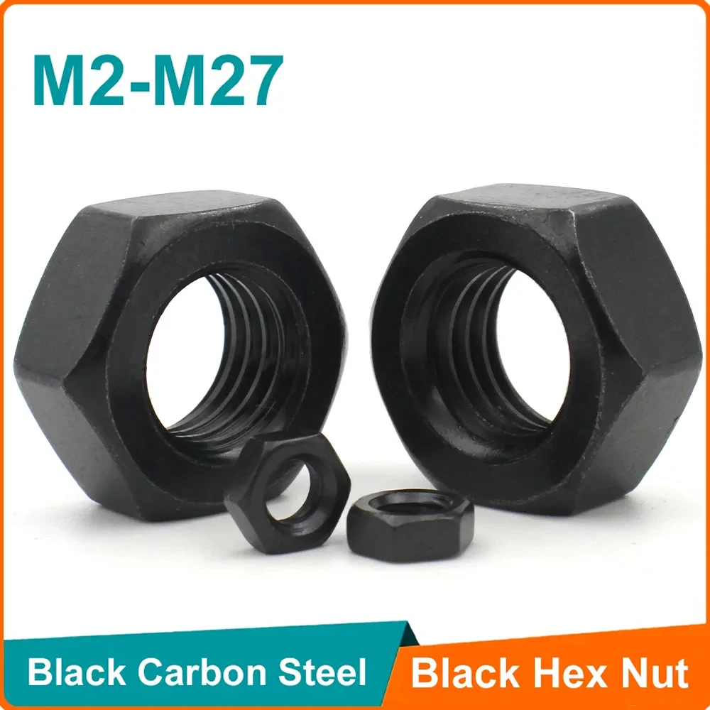 

1-50pcs Black Oxide Carbon Steel M2 M2.5 M3 M4 M5 M6 M8 M10 M12 M14 M16 M18 M20 M22 M24 M27 Metric Hex Hexagon Nuts