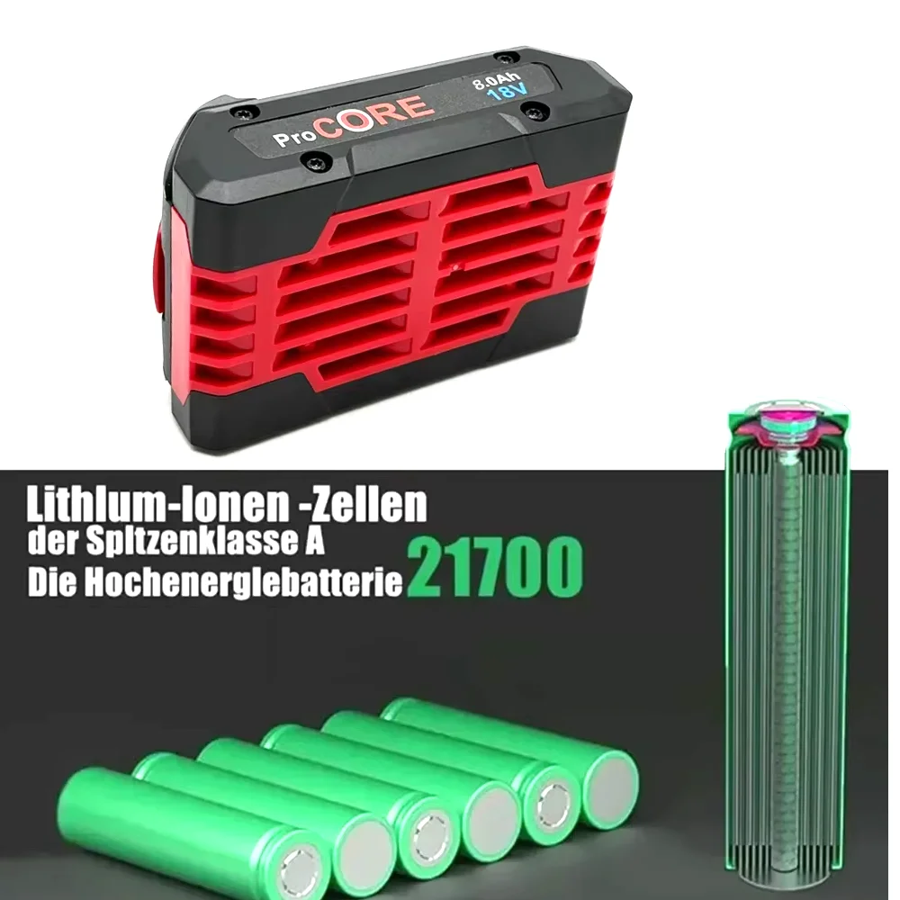 

18V battery 21700 Battery Cell ,For Bosch ProCORE Premium Series Replacement Battery BAT609, BAT618, GBA18V8