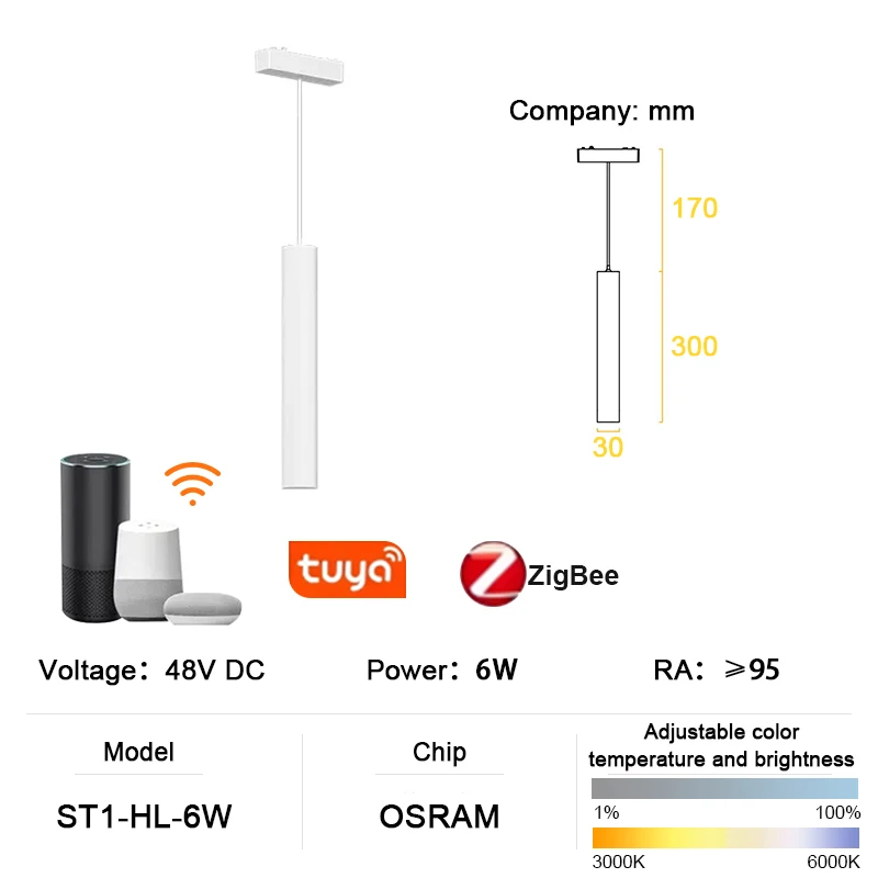 LINBIRD ST1-Serie, weiß, intelligentes TUYA ZIGBEE, ultradünnes Aluminium-Magnetschienenlicht, 6 mm, hohe Härte, moderne, flexible Leuchte für Zuhause und Zimmer 9