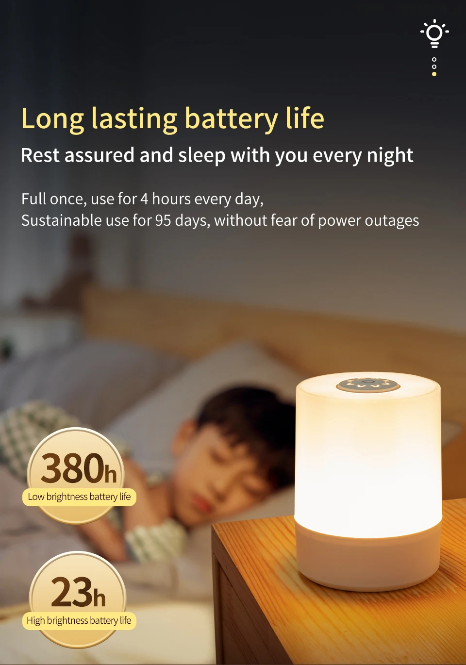 LED Touch Night Light USB Rechargeable Table Lamp With Remote Control Switch 3 Colors Dimmable Bedside Night Lamp Bedroom Decor