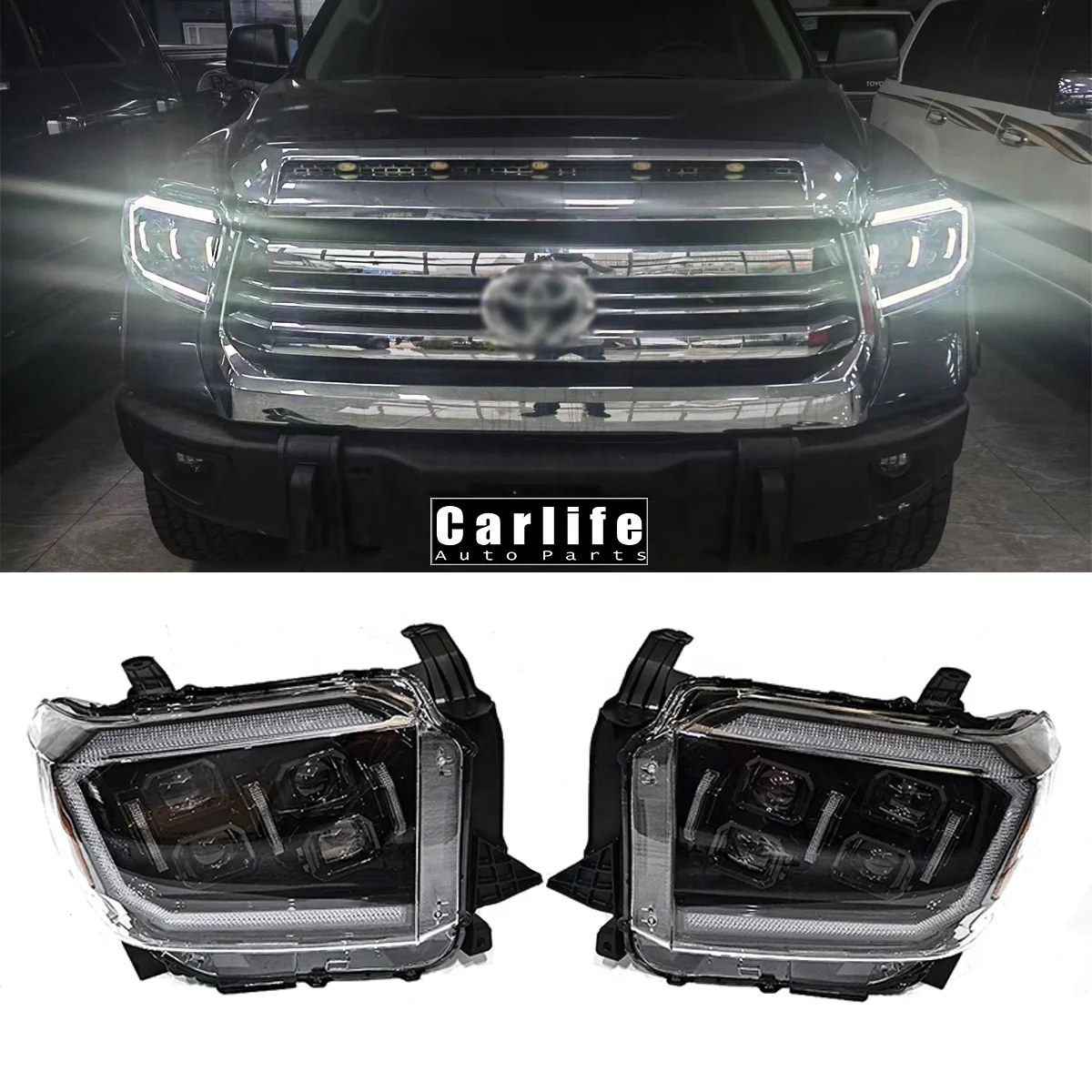 

Tundra Auto Lamps for toyota tundra 2014 2015 2016 2017 2018 2019 2020 Year Upgrade Led Headlights 4 Lens Led Lamps