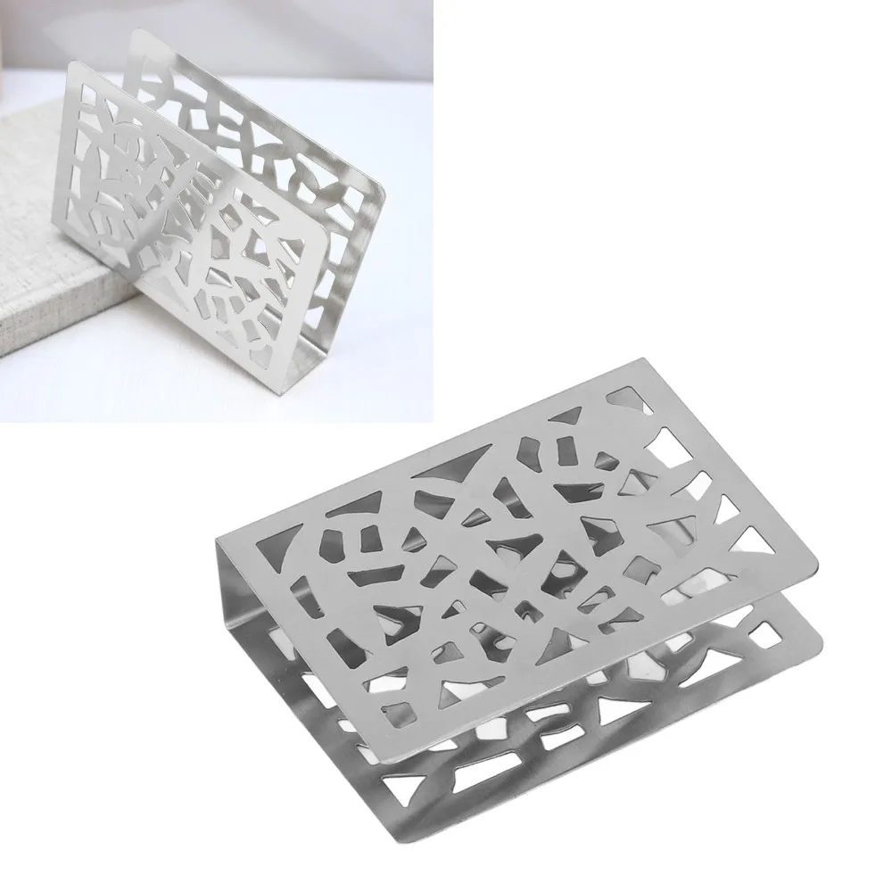 

Napkin Holders Hollow Out Napkin Holder Stable Base Glossy Edge Vertical Napkin Holder Elegant Metal Napkin Holder Buffet