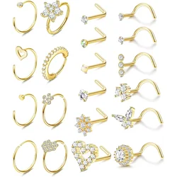 Bobisty Nose Ring Stainless Steel Nose Piercing Stud Septum Rings Lip Rings for Women Men