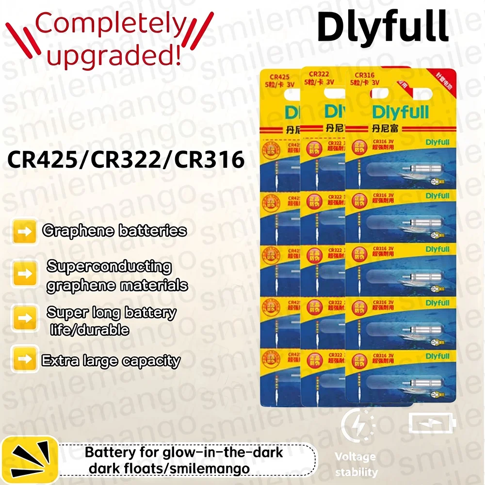 100pcs 3V CR435 CR322 CR311 CR316 Luminous Electric Battery Fishing Floats Lithium Pin Battery Tool CR425 Battery Floats