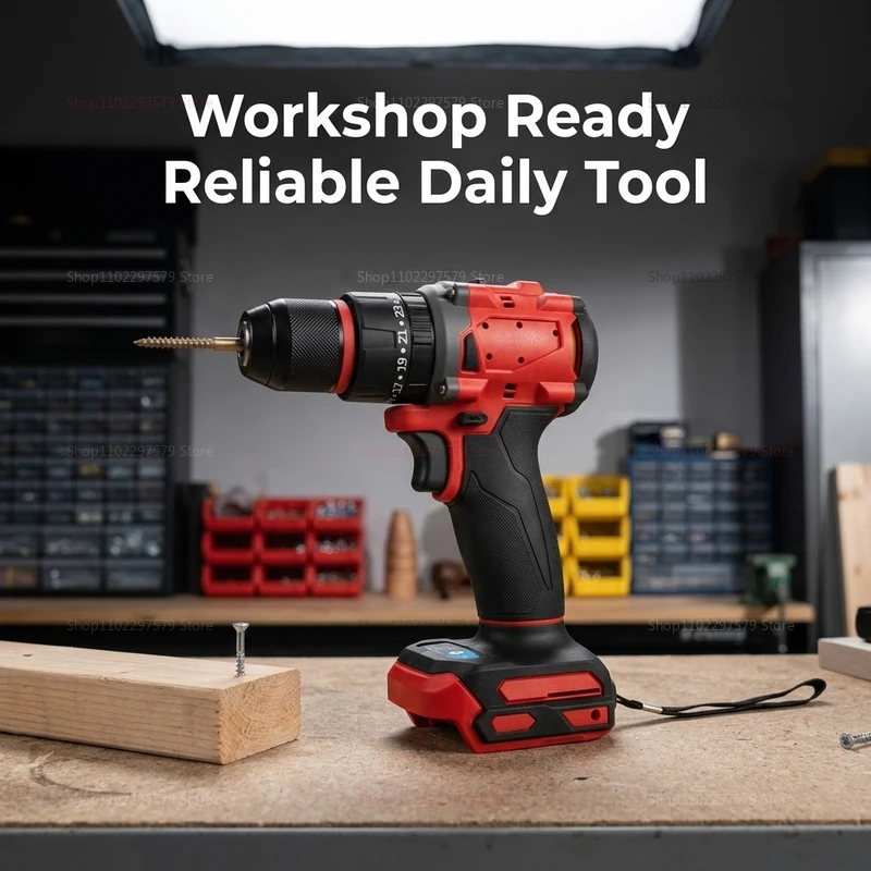 

Cordless Brushless Electric Impact Drill Rechargeable Power Tool with LED Light for Home DIY Construction Professional Use Kit