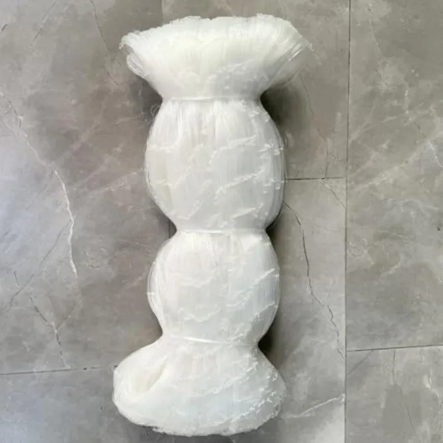 

Fishing net for gill netting, nylon silk material, white color, 2x2 mesh with 0.38mm twine diameter, semi-finished product