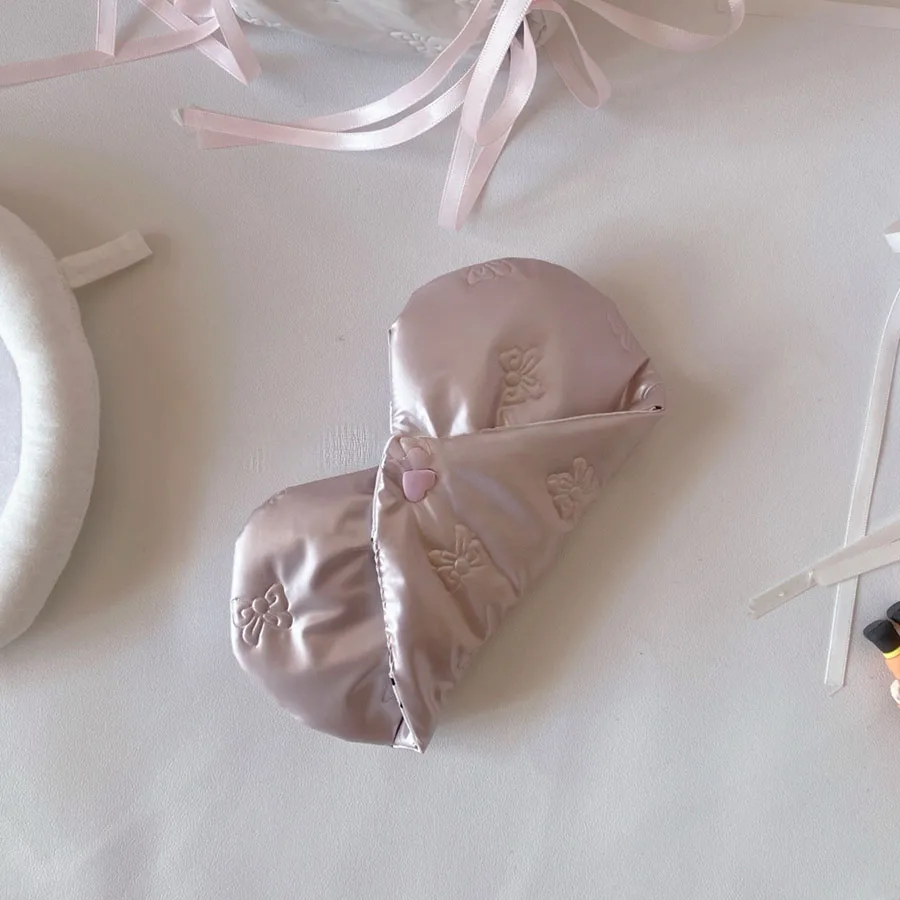 Pochette à lunettes en cuir PU rose avec nœud en relief, avec motifs, mallette de rangement pour lunettes en forme de cœur, pochette à nœud, accessoire pour lunettes