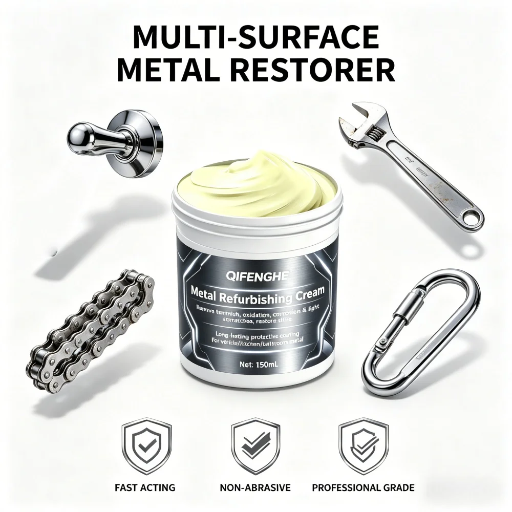 150ml Metal Polish Refurbishing Cream, Remove Rust Oxidation Scratches, Restore Shine with Long-Lasting Protective Coating
