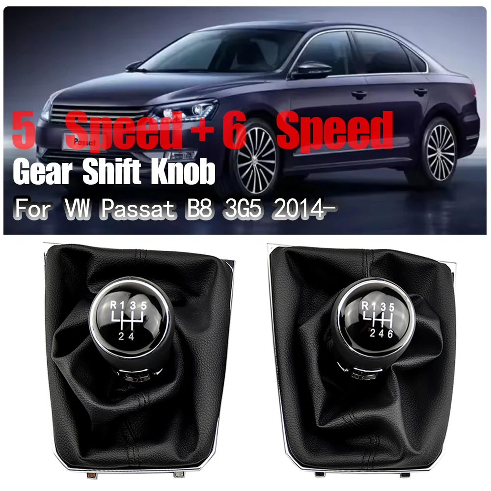

5 / 6 Speed Manual Transmission Gear Shift Knob Shift Lever Knob with Gaiter Boot Cover Case for Volkswagen VW Passat B8 3G5