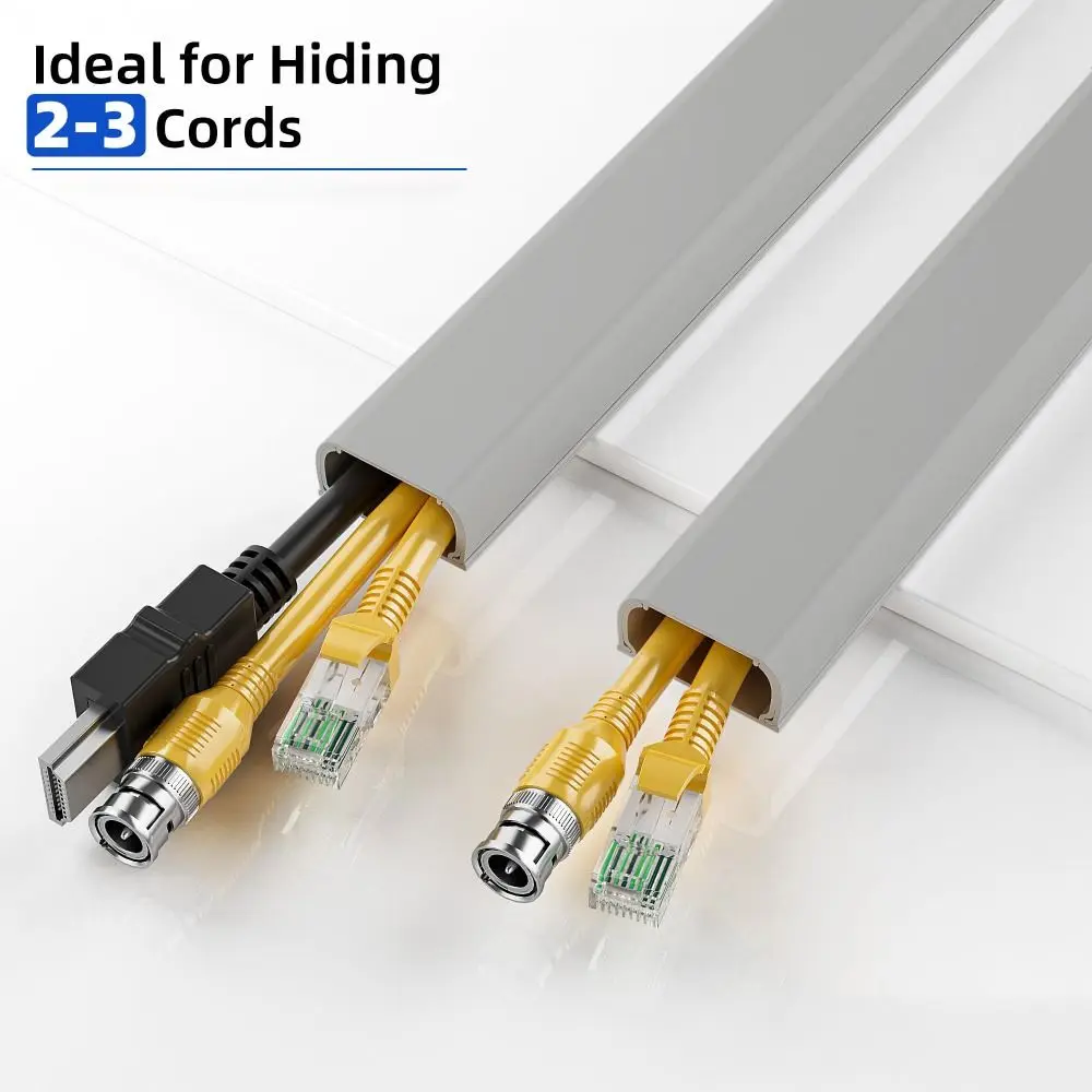 High Quality 1m Cord Hider Paintable Self-Adhesive Wall Wire Cover PVC Square Electric Wire Slot Office view 5