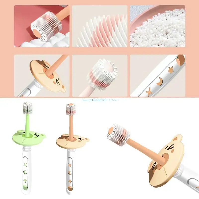 

K9FF Baby 360-degree Rotation Toothbrush Children Safety Soft-bristled Toothbrush Newborn Kids Soft Silicone Training Baay