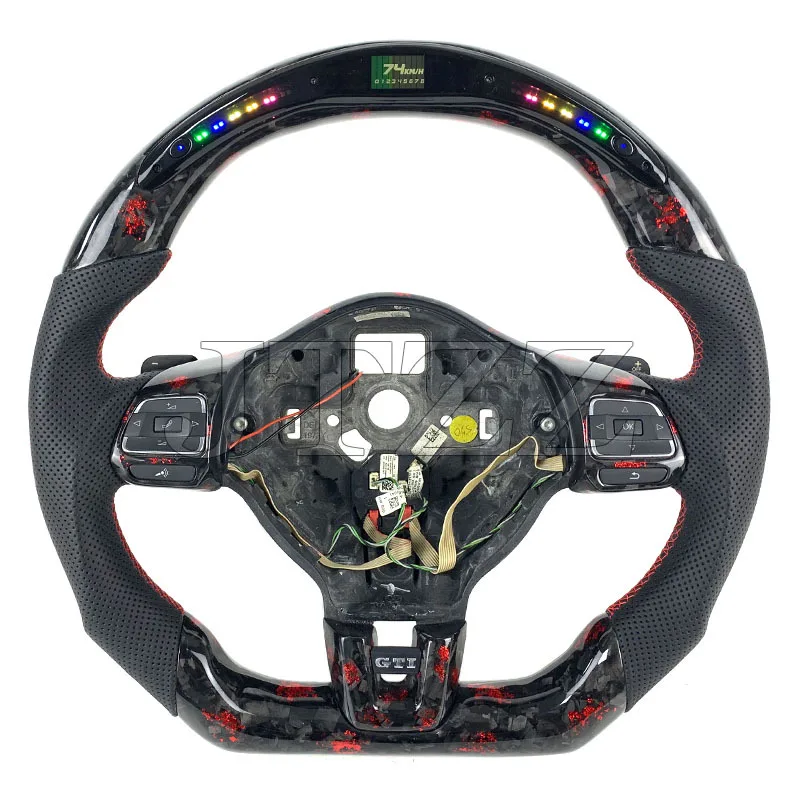 

Подходит для Volkswagen Golf GTI MK6 CC светодиодный кованый перфорированный кожаный модификация рулевого колеса автомобиля из углеродного волокна