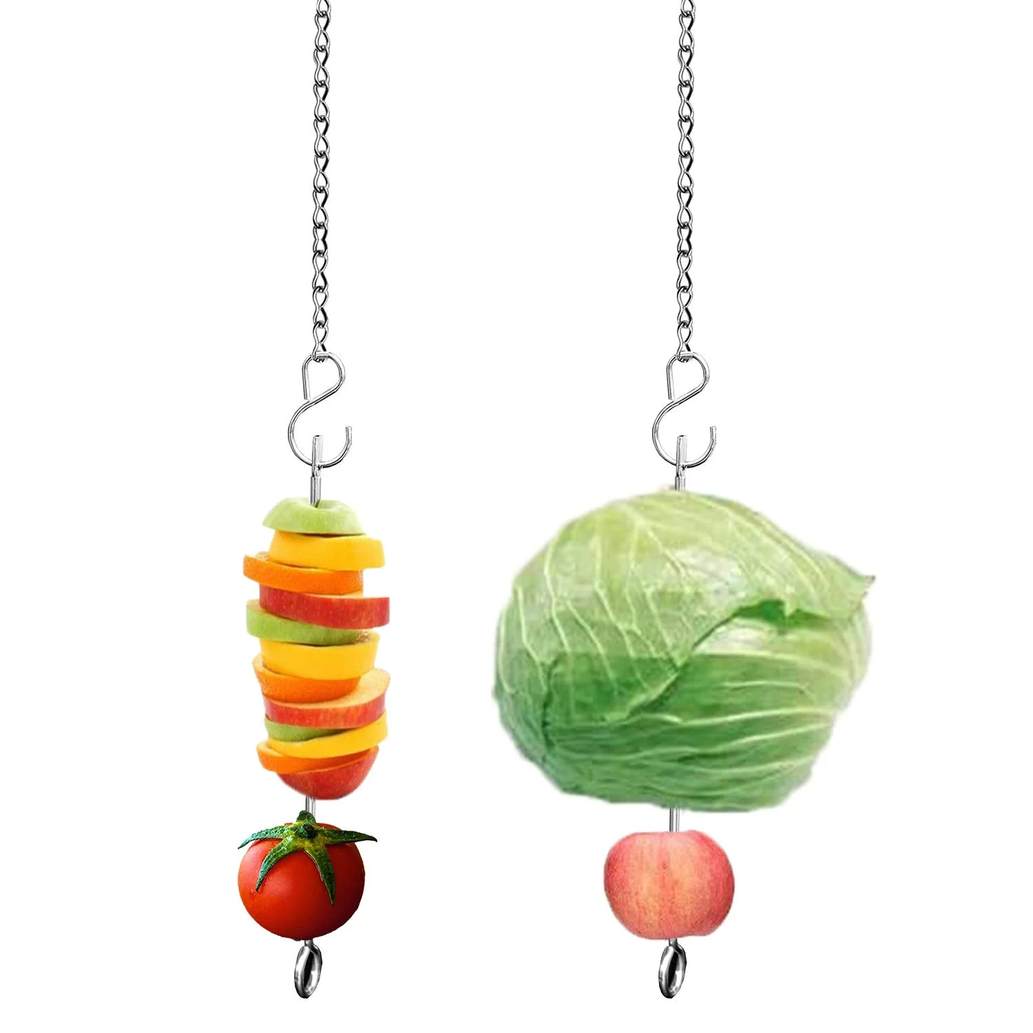 

Luxury Cartoon Chicken and Veggies Skewer Toy Hanging Fruit and Vegetable Feeder for Large Birds Pet Chickens and Hens