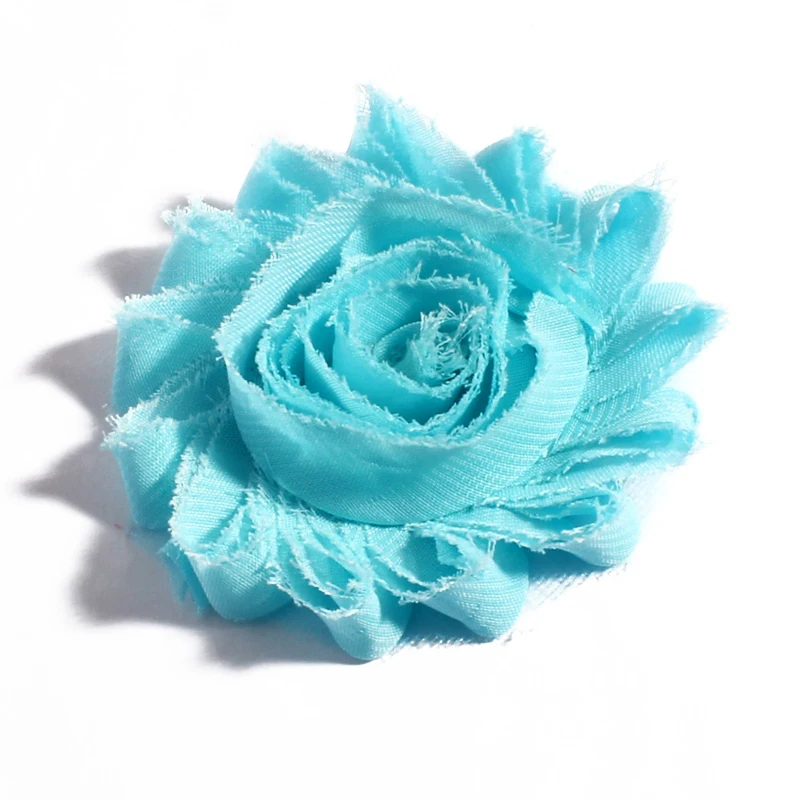 10pcs 2.6 ''15 Farben künstliche weiche schäbige ausgefranste Chiffon Dekorationen Stoff Blumenstrauß für Hochzeit Braut Girlande nach Hause – Detail 8