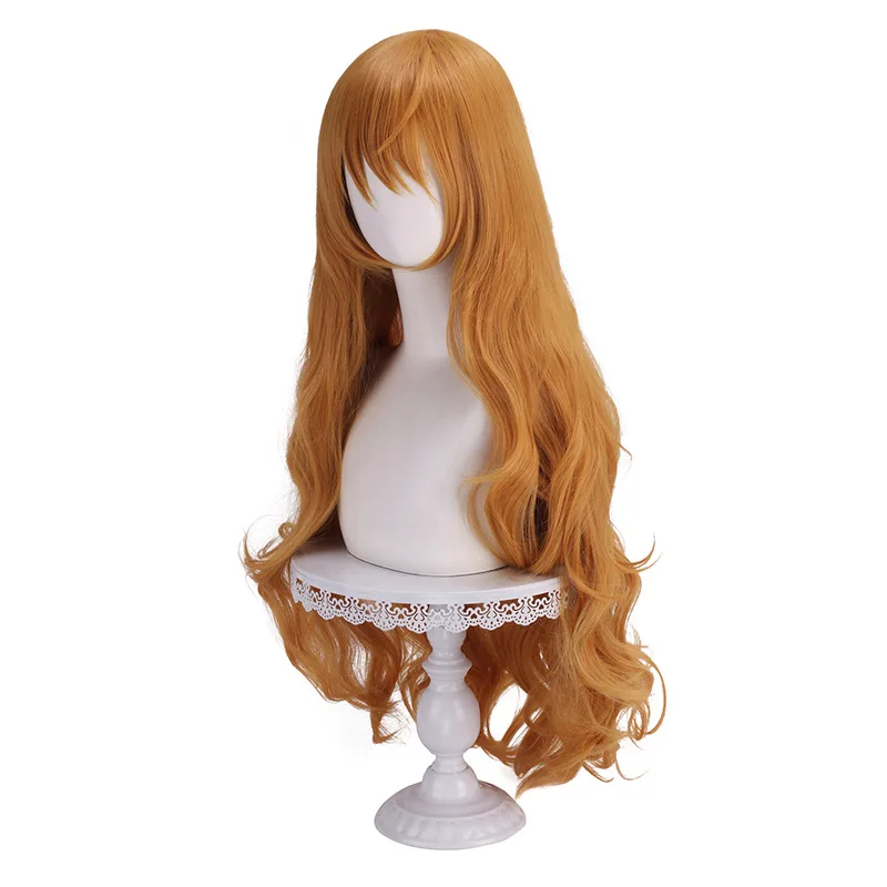 Synthetic Long Orange Wavy Cosplay Wig - Heat Resistant Anime Party Hair (Nami-Inspired Style) image 3