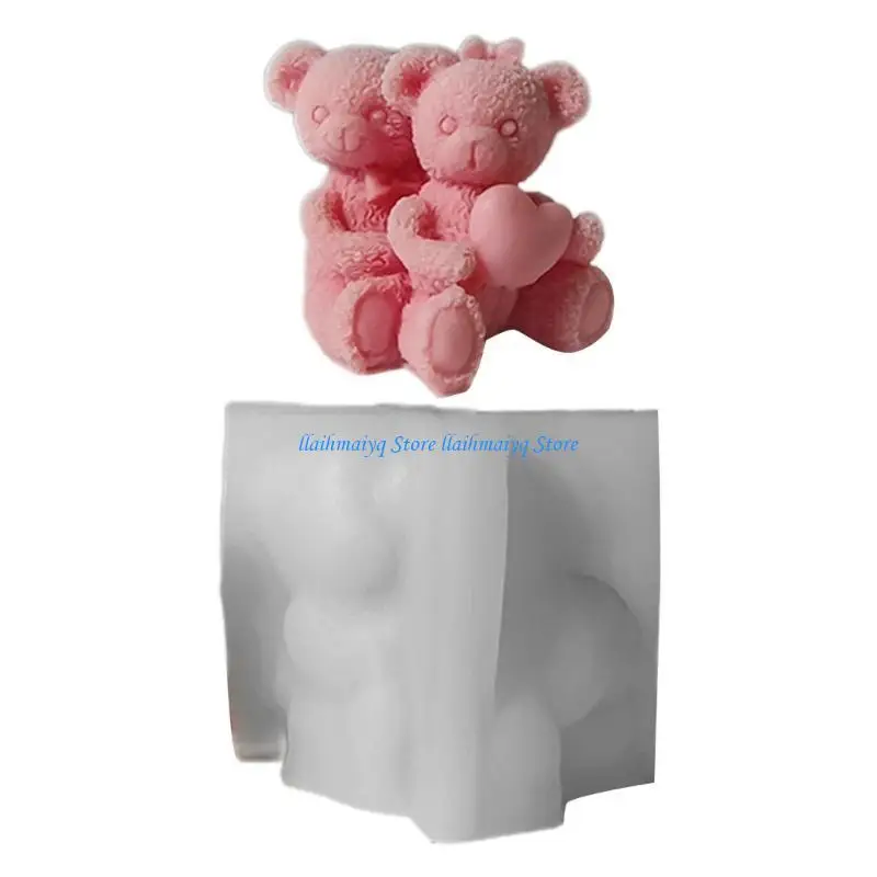 

573B Couple Bear Mold Epoxy Resin Mold Silicone Ornament Moulds