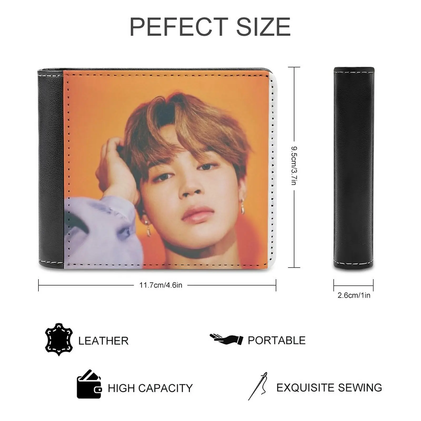 Park Jimin Men Wallet Pu Leather Short Male Purses Credit Card Wallet For Men Money Bag Boys Boys Kim Personalized Wallet