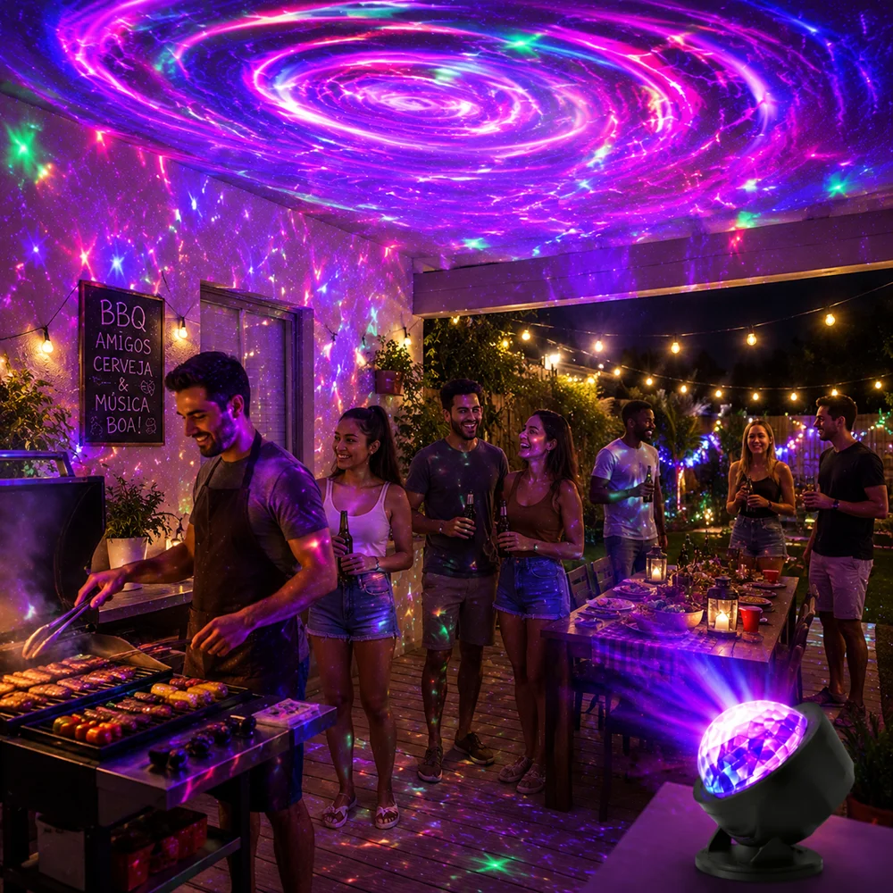 LED Starry Sky USB Galaxy Projector Light with Remote Control and RGB Lighting (7 Modes) – Ideal for Home Bedrooms, Game Rooms,