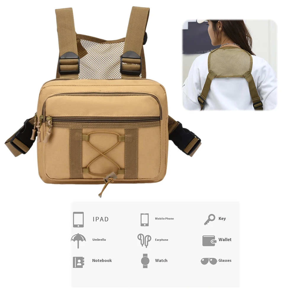 

Сумка на грудь для велоспорта на открытом воздухе, модный функциональный рюкзак с несколькими карманами, сумка через плечо из ткани Оксфорд, спортивный рюкзак для путешествий и поездок на работу