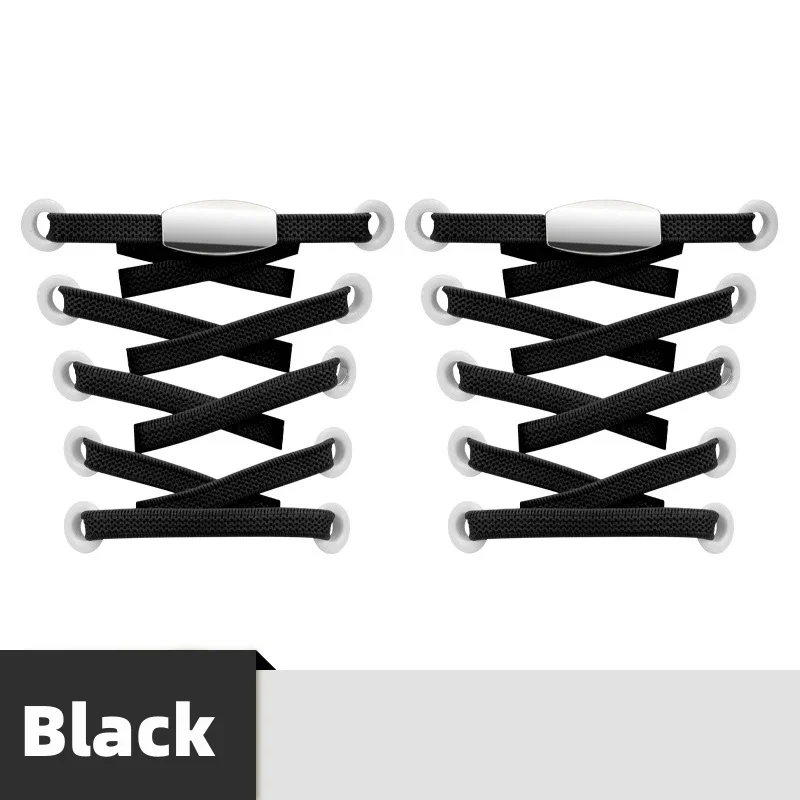 6MM Oval Buckle No Tie Shoelaces Elastic Sneaker Shoe Lace Outdoor Leisure Flat Shoelace Kid Adult Quick Lace Accessories