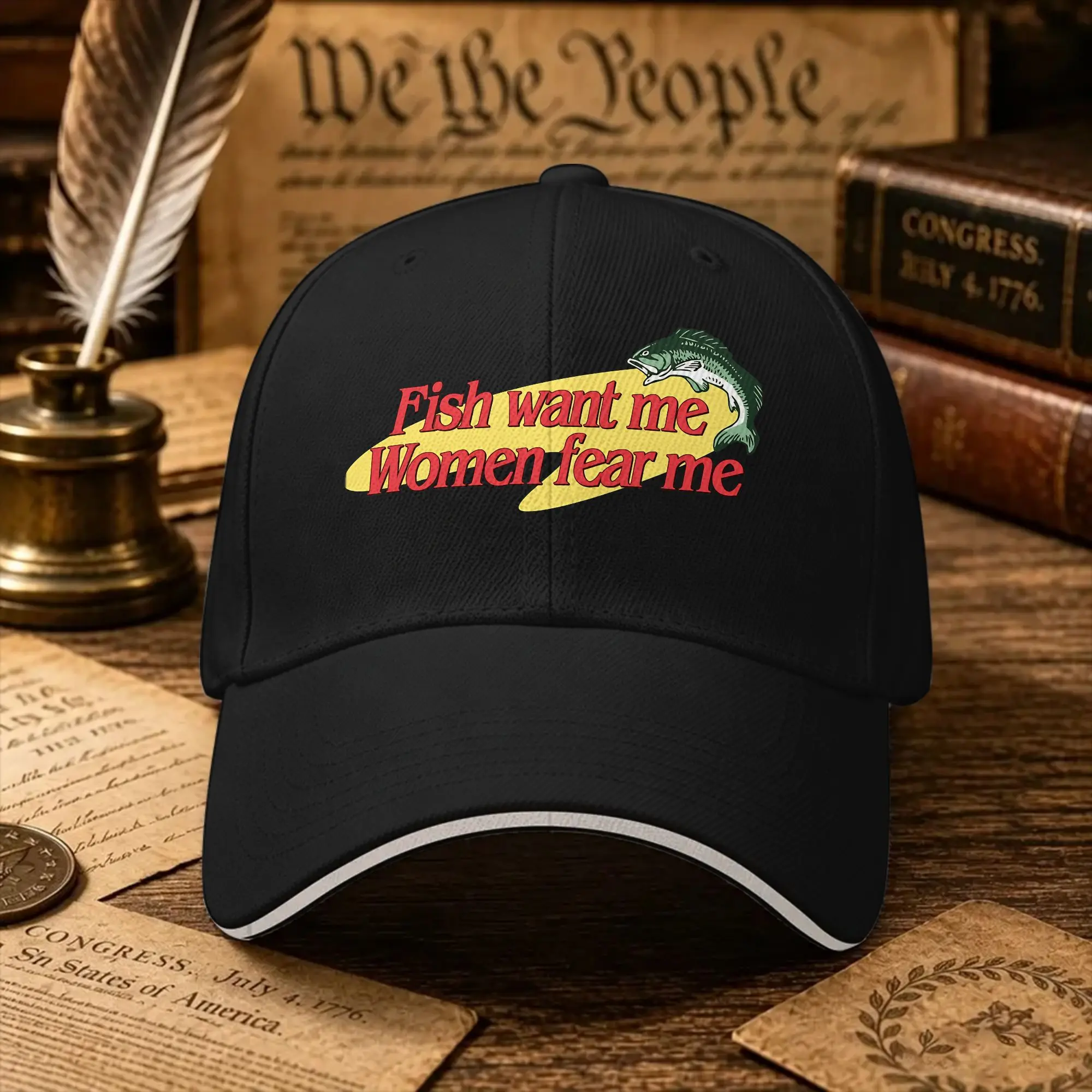 Summer Fish Want Me Women Fear Me Baseball Cap  Outdoor Sport Fashion Custom Logo Sun Trucker Hat Unisex Me Baseball Caps