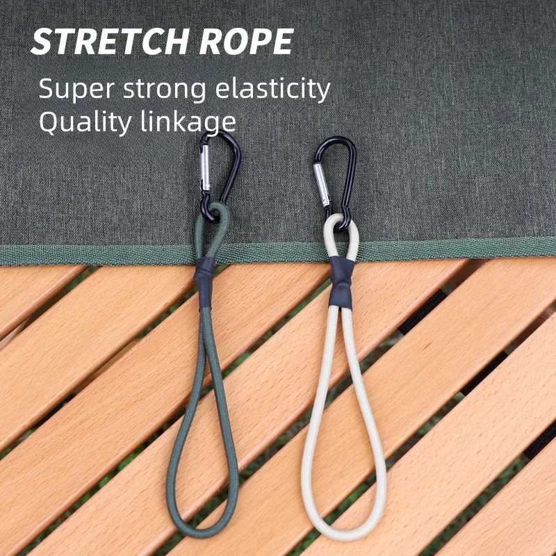 Outdoor Elastic Rope Mountaineering Hook Multi functional Camping Portable Elastic Rope Buckle Skycurtain Pull Rope Ground Nail