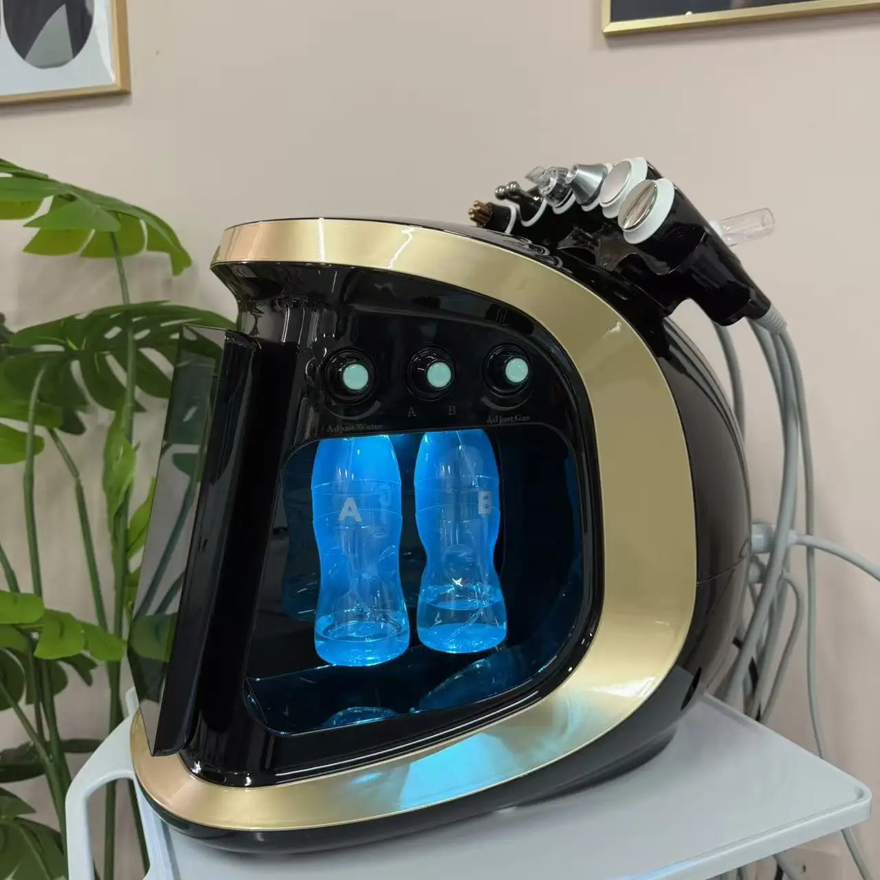 7 في 1 جهاز تحليل ذكي باللون الأزرق الجليدي متعدد الوظائف للوجه الماسي هيدرا جلدي للوجه المائي