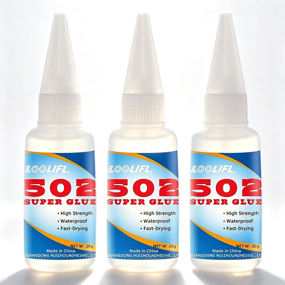 Loolifl 502 Super Glue Instant Adhesive Fast Drying Waterproof Strong Bond Glue for Metal Plastic Wood Ceramic Glass DIY Repair