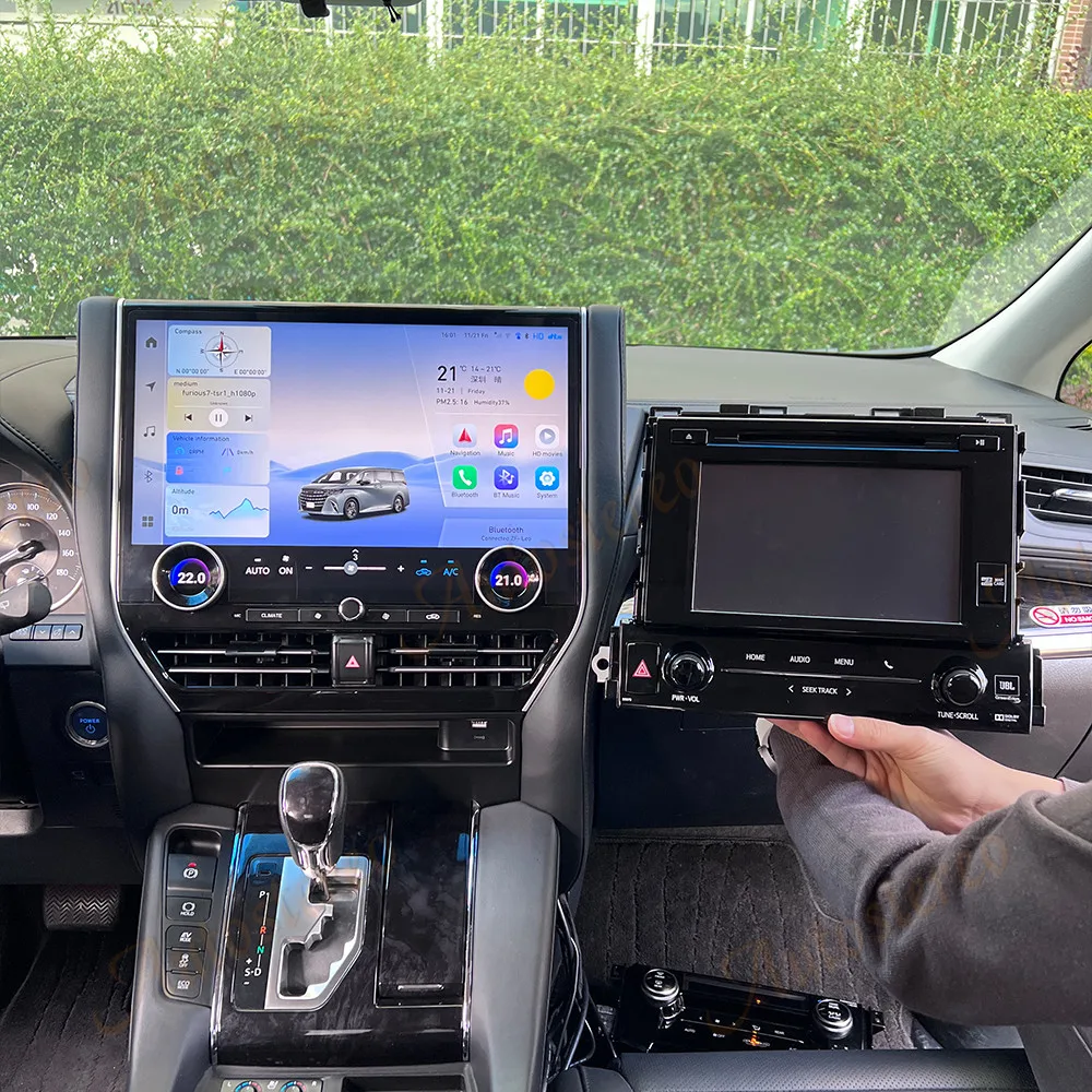 16.8 inch Android 13 For Toyota Alphard 2015-2020 Tesla Radio Car Multimedia Player GPS Auto Stereo Navigation Head Unit-