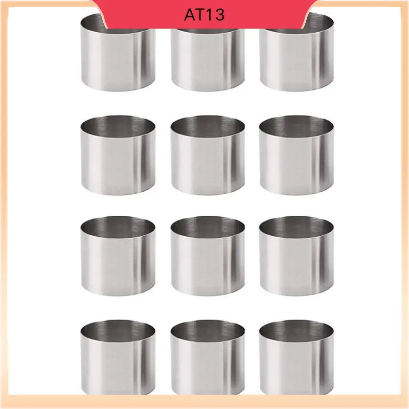 

AT13 12-компонентный круглый резак для печенья из нержавеющей стали, кольцо для мусса, мини-круглые формочки для печенья, кольца для жарки яиц, инструмент для выпечки