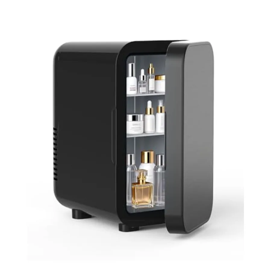 

Skincare Fridge with Glass Panel, 6L Mini Fridge for Home/Car, AC/DC Portable Thermoelectric Cooler and Warmer, Makeup Mini Com