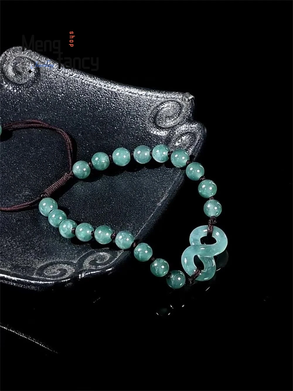 

Natural A-grade Jadeite Blue Water Unlimited Ice-type Jade Ring Bracelet Hand-woven Couple Holiday Gifts Luxury Fashion Jewelry