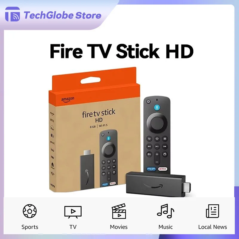 

Amazon fire tv stick HD max full hd and ultra hd streaming with dolby vision hdr10+ dolby atmos 8GB wi-fi 5 alexa voice control