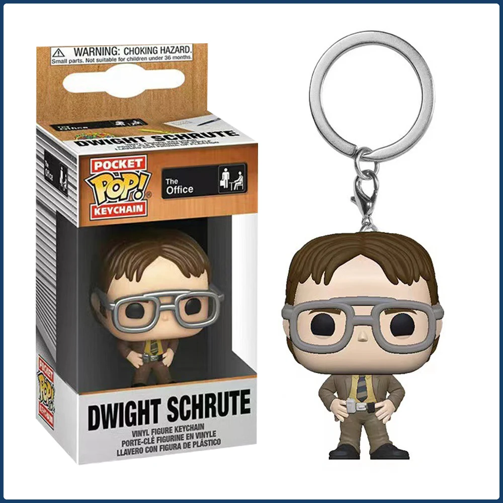 

Funko Keychains American Sitcom The Office Dwight Schrute Action Figures Model Key Ring Pendant Hot Selling Item Holiday Gifts