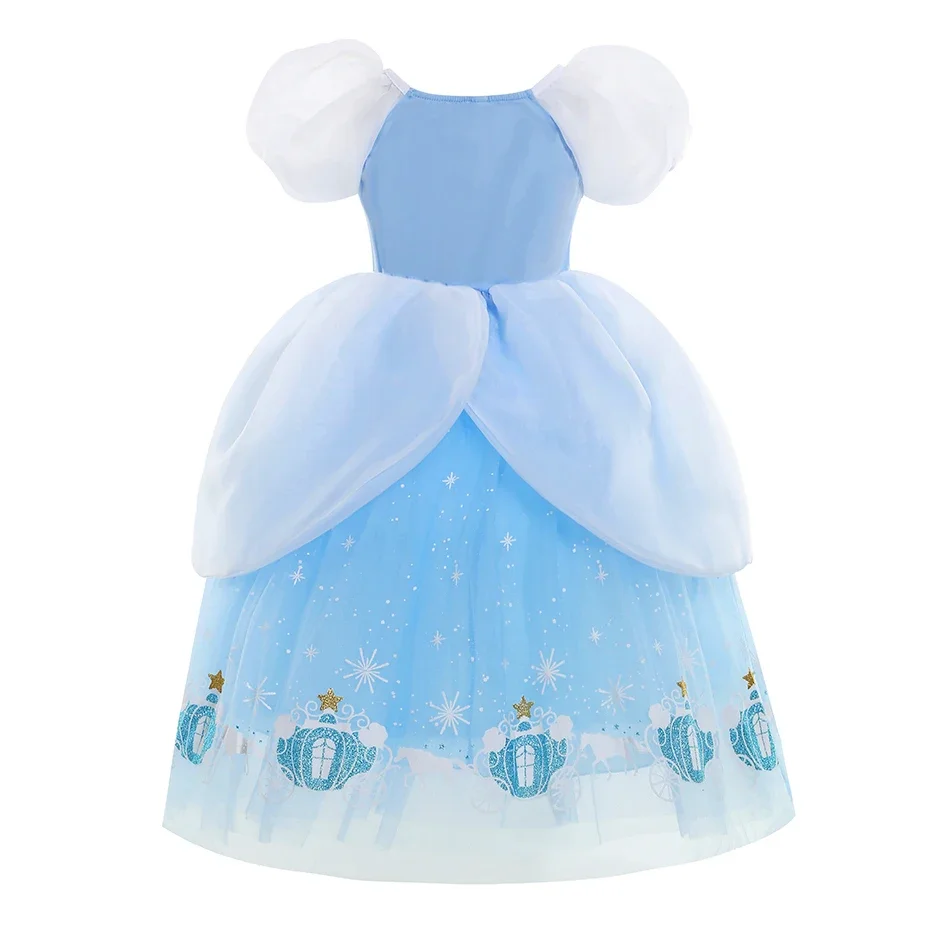 Cinderella Costume Girl Princess Charm Girls Formal Dress Party Ball Gown Dress Halloween Clothes