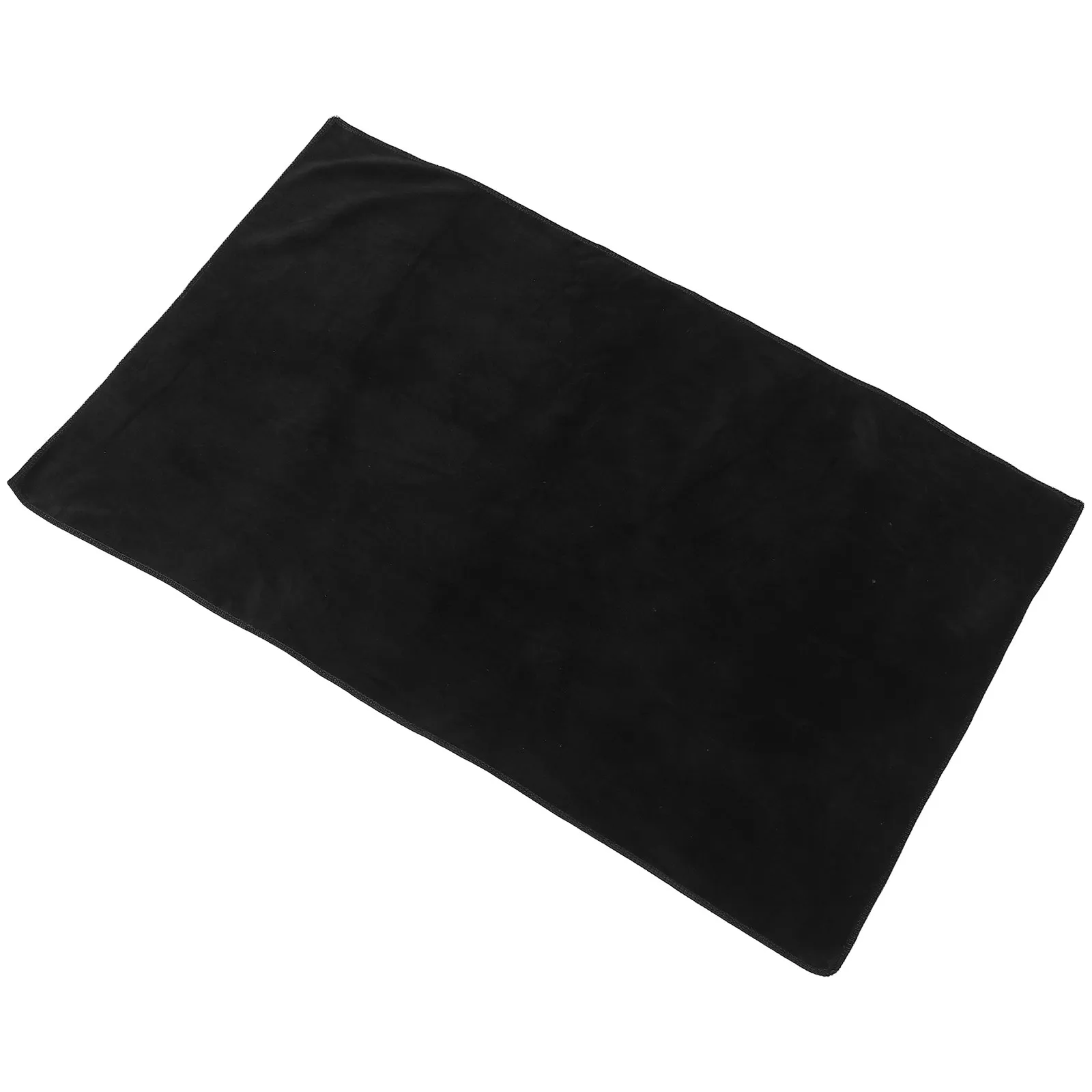 Black Makeup Artist Tablecloth Matte Polyester Rectangular Vanity Cover 32x20in Easy Clean Desk Protector Nail Art Salon Mat