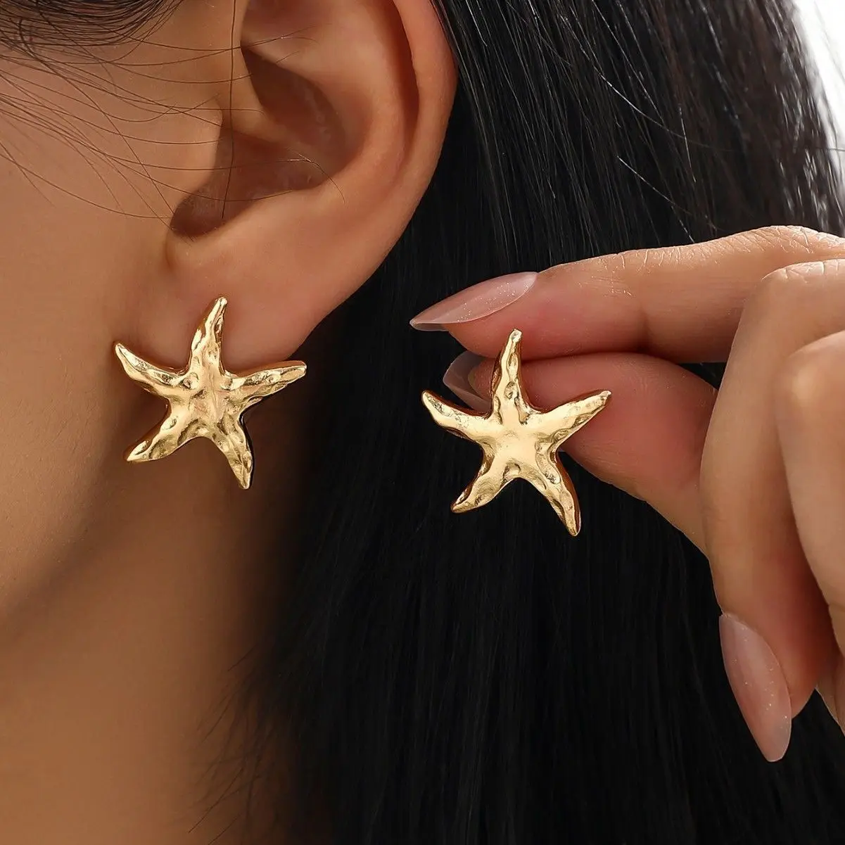 Fashionable Summer Vacation Starfish Earrings for Women, Trendy Beach Parties, Personalized Women's Temperament Jewelry