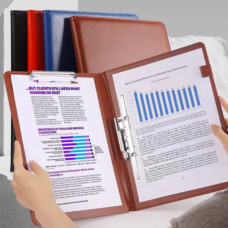 

A4 Padfolio Folder Leather Business for man/women Document Organizer Paper Holder Writing Clipboard Pad for Office Stationery