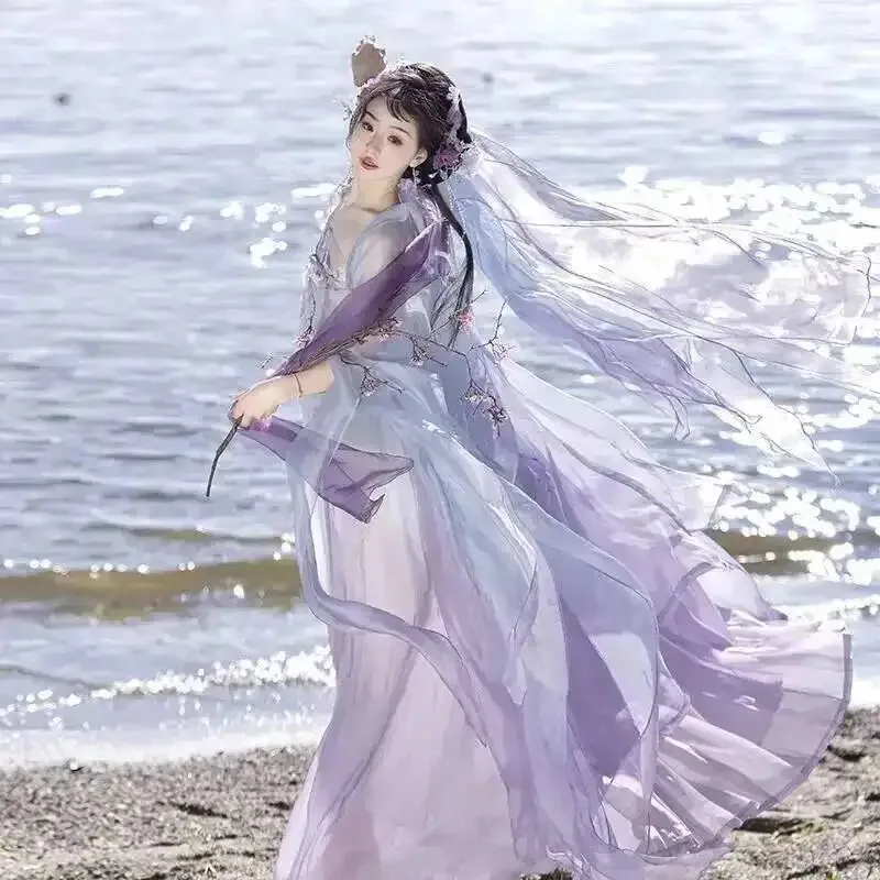 

DY20Зеленая одежда [Весна не поздно] Юбка Hezi Made, Hanfu, Женская бессмертная аура, Рубашка с длинными рукавами, вышитая весной