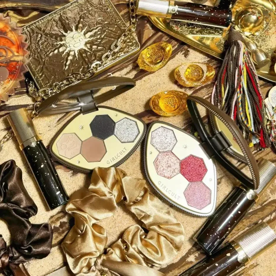 لوحة ظلال عيون براقة مقاومة للماء ، 4 ألوان ، حرباء ، شامبانيا ، لامع ، ظلال عيون ، كورية ، مكياج نباتي