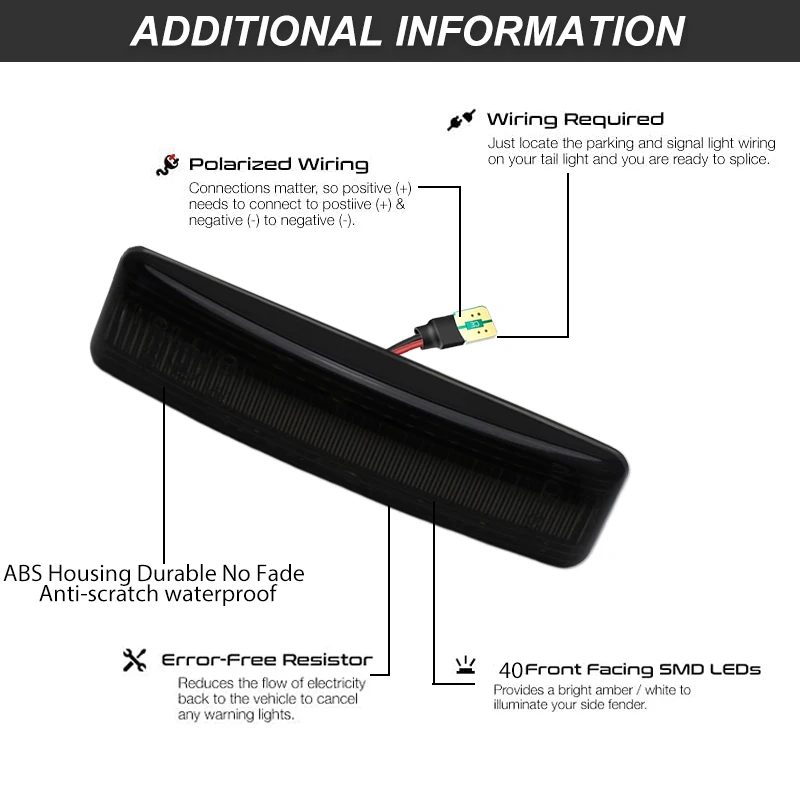 LED Dynamic Side Marker Light for Land Rover Discovery 3& 4 Freeland 2 Range Rover Sport LED Side Indicator Blinker Turn Lamp