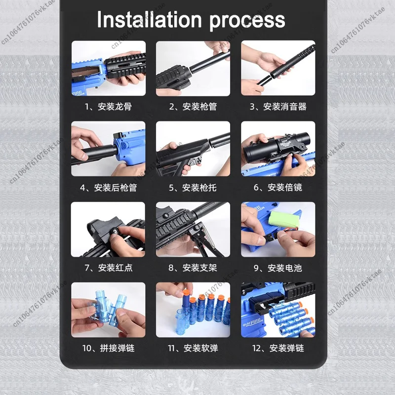 لعبة أطفال مسدس رصاصة طرية M416 للأولاد من 5 إلى 7 سنوات مقلد لعبة إطلاق يدوية بندقية بدون مجلة هدية السنة الجديدة